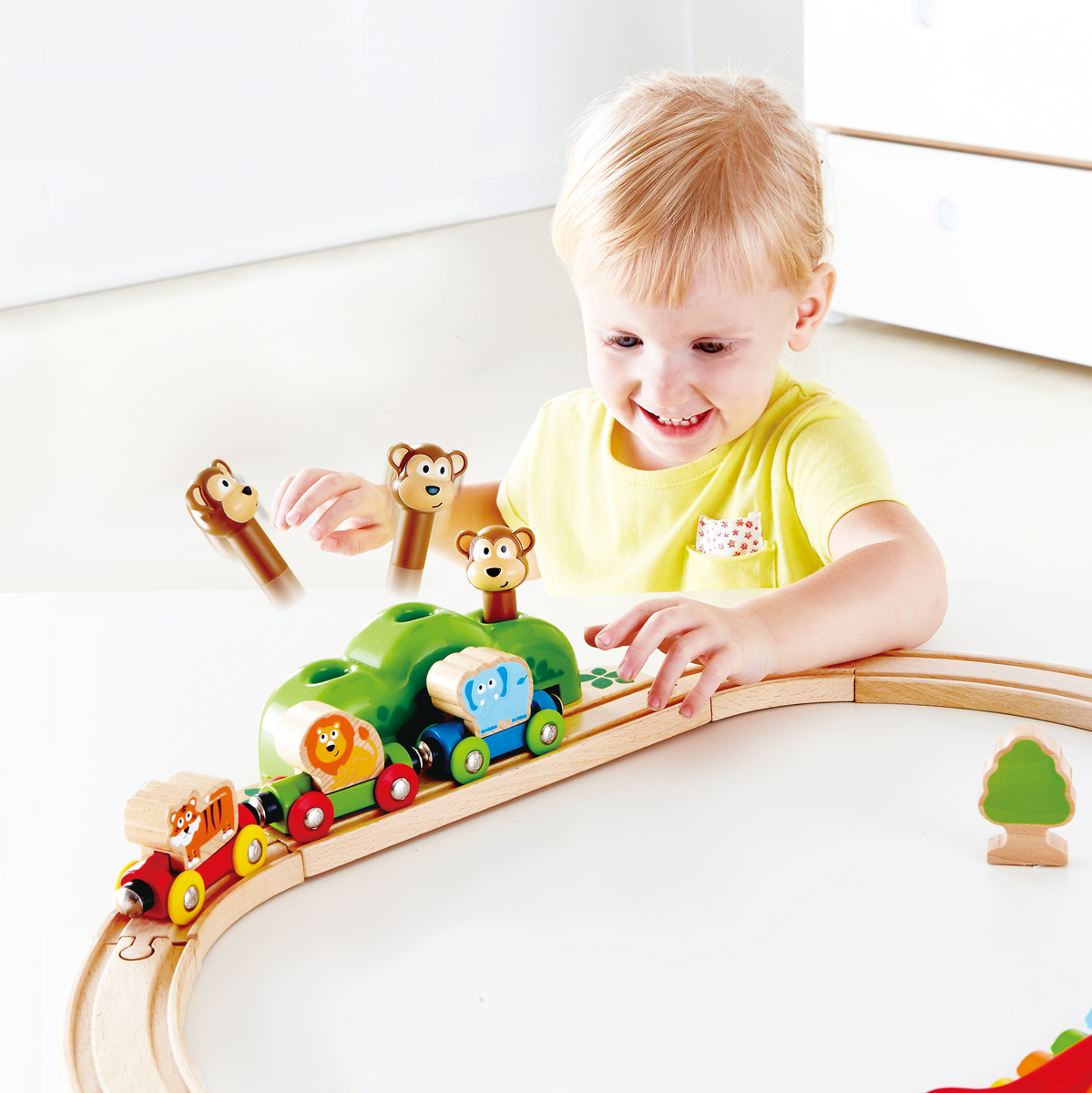 Set trenulet cu maimute si xilofon HAPE - imagine 12