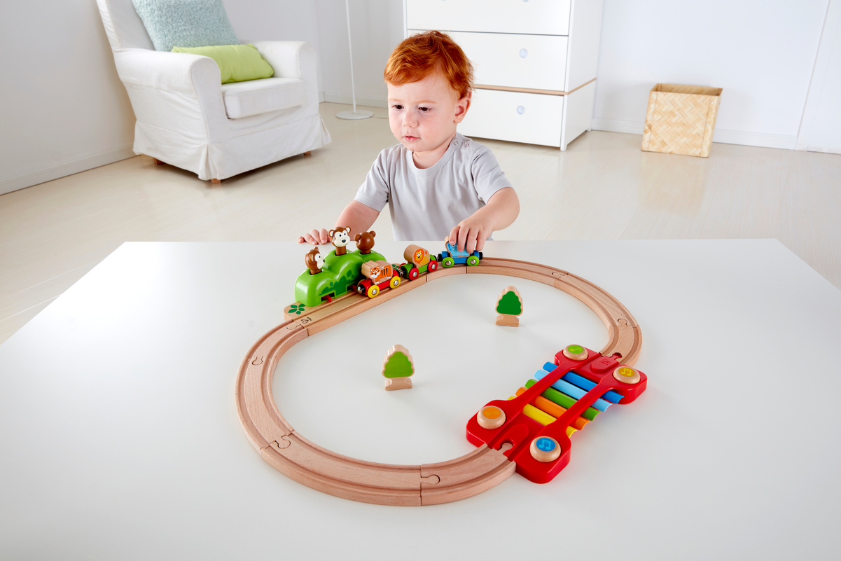 Set trenulet cu maimute si xilofon HAPE - imagine 13