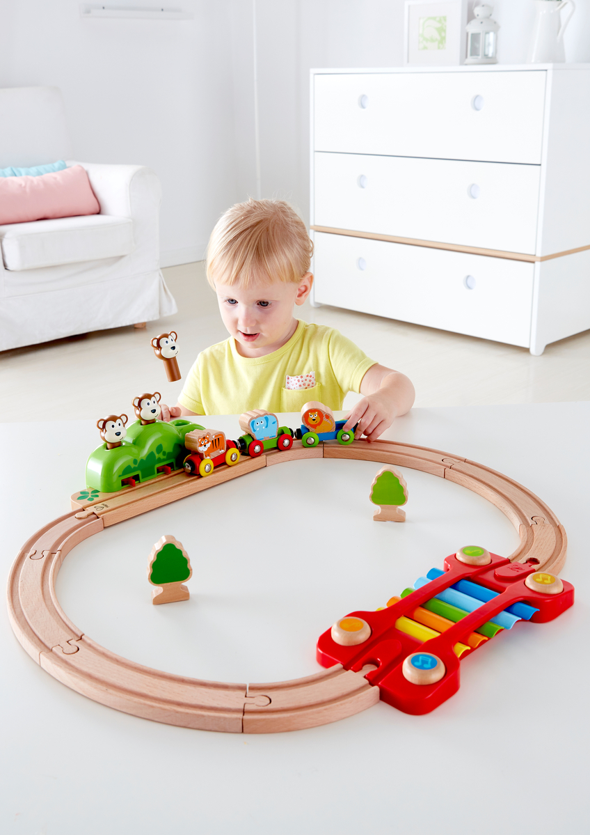 Set trenulet cu maimute si xilofon HAPE - imagine 14