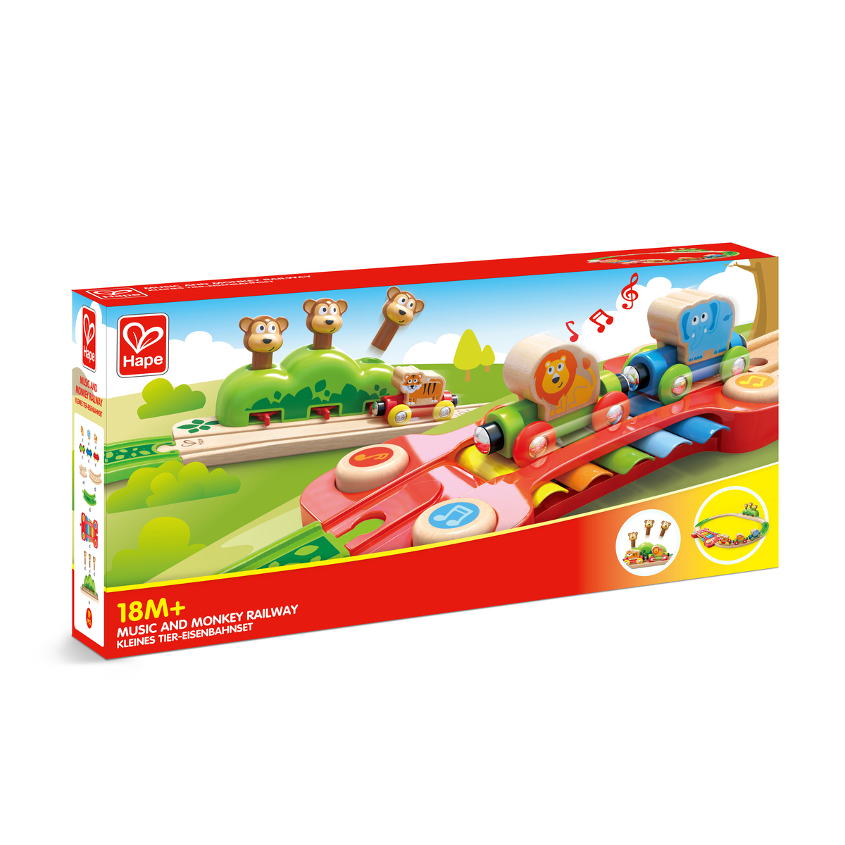 Set trenulet cu maimute si xilofon HAPE - imagine 2