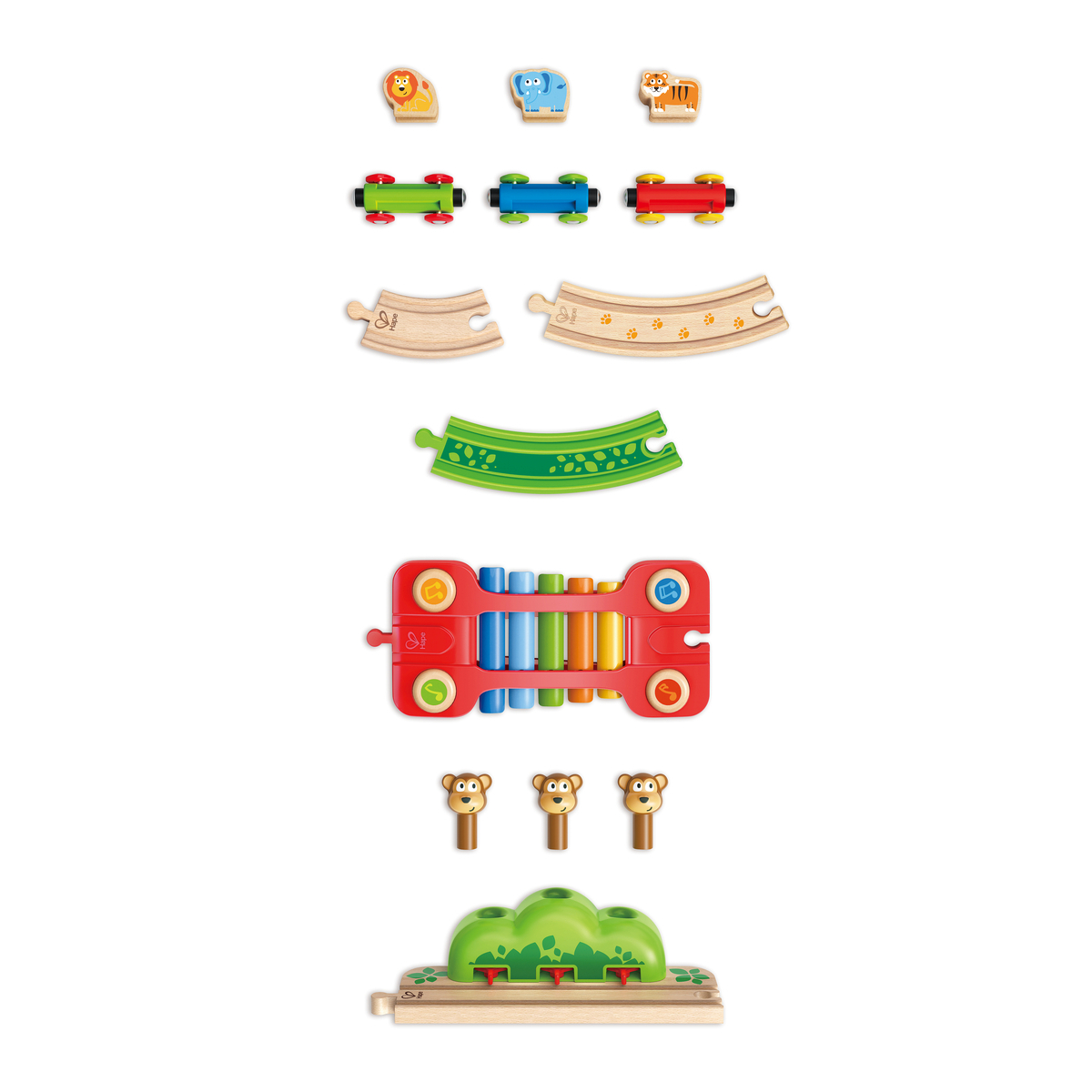 Set trenulet cu maimute si xilofon HAPE - imagine 3
