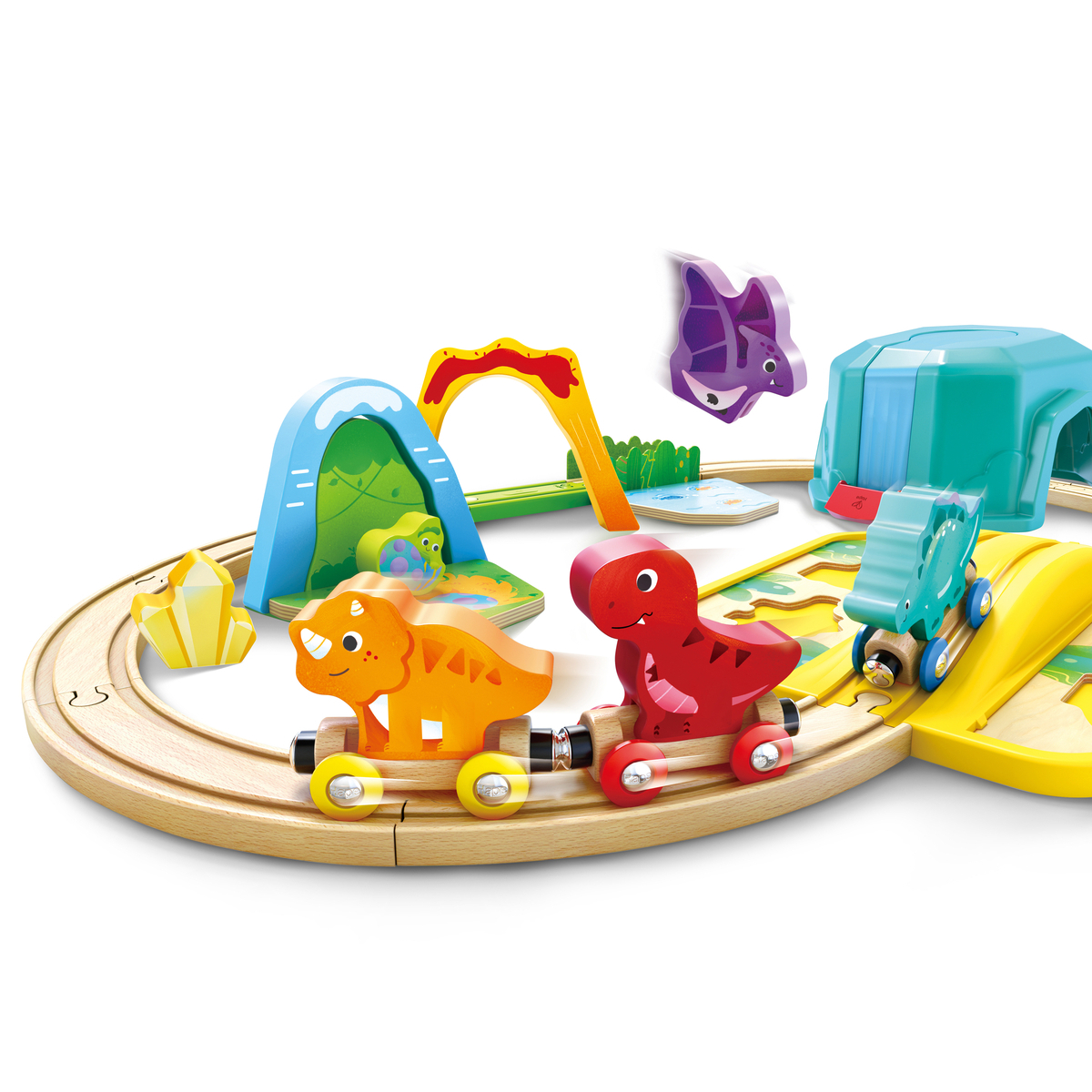 Set trenulet dinozauri cu galeata HAPE - imagine 2