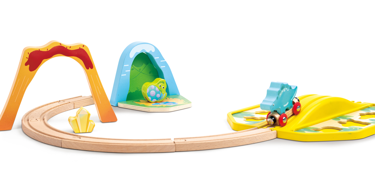 Set trenulet dinozauri cu galeata HAPE - imagine 9