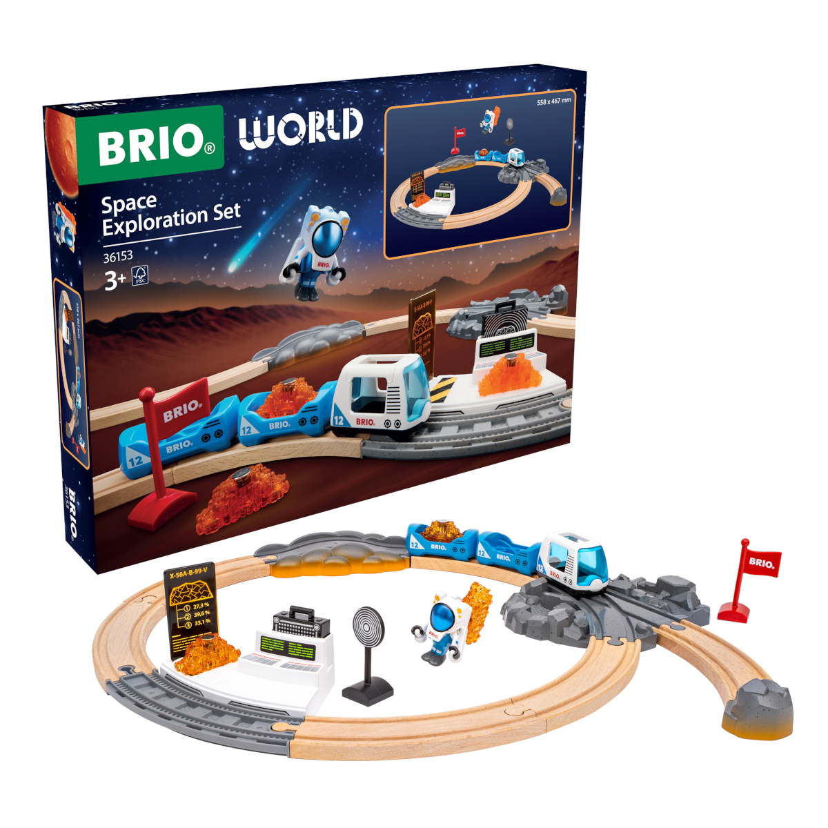 Set trenulet Explorare spatiu BRIO - imagine 2